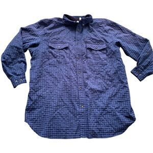 The North Face Button Up Blue Check Vented Shirt men’s sz XL outdoor hike fish